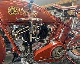 Close up of left side of the completed 1917 Reading Standard Twin.